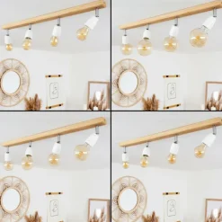 Plafonnier Musland Brun, Chrome, 4 lumières