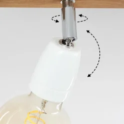 Plafonnier Musland Brun, Chrome, 4 lumières