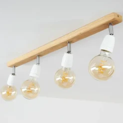 Plafonnier Musland Brun, Chrome, 4 lumières