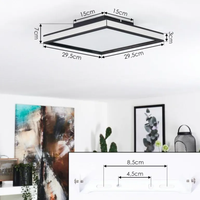 Plafonnier Nabbas LED Noir, 1 lumière