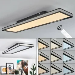 Plafonnier Nabbas LED Noir, 1 lumière, Télécommandes