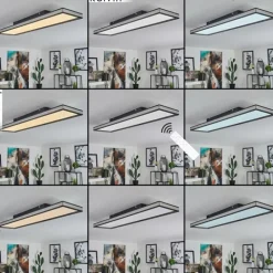 Plafonnier Nabbas LED Noir, 1 lumière, Télécommandes