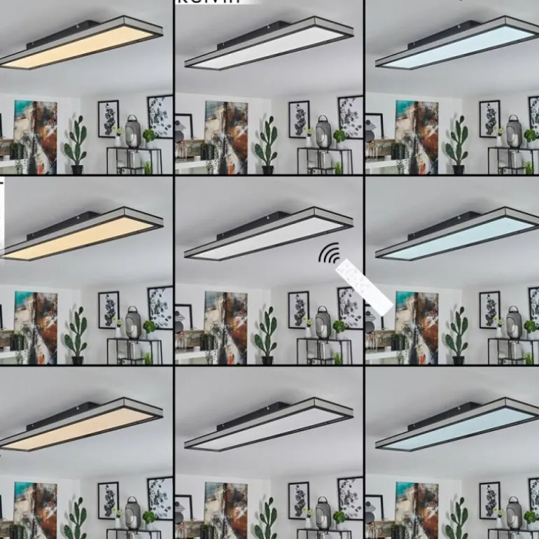 Plafonnier Nabbas LED Noir, 1 lumière, Télécommandes