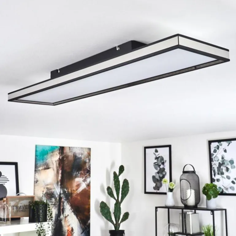 Plafonnier Nabbas LED Noir, 1 lumière, Télécommandes