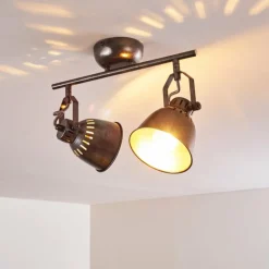 Plafonnier Nanlia Gris, Argenté, 2 lumières