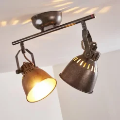 Plafonnier Nanlia Gris, Argenté, 2 lumières