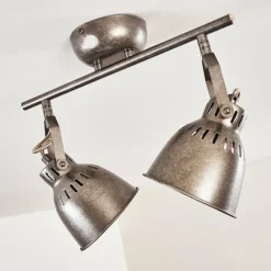 Plafonnier Nanlia Gris, Argenté, 2 lumières