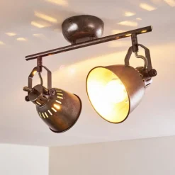 Plafonnier Nanlia Gris, Argenté, 2 lumières