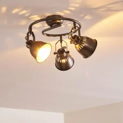 Plafonnier Nanlia Gris, Argenté, 3 lumières