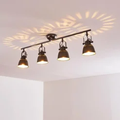 Plafonnier Nanlia Gris, Argenté, 4 lumières