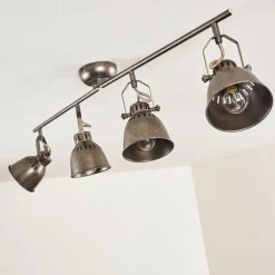 Plafonnier Nanlia Gris, Argenté, 4 lumières