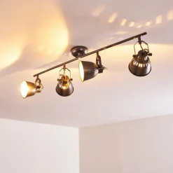 Plafonnier Nanlia Gris, Argenté, 4 lumières