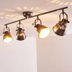 Plafonnier Nanlia Gris, Argenté, 4 lumières