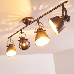 Plafonnier Nanlia Gris, Argenté, 4 lumières