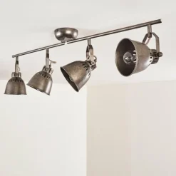 Plafonnier Nanlia Gris, Argenté, 4 lumières