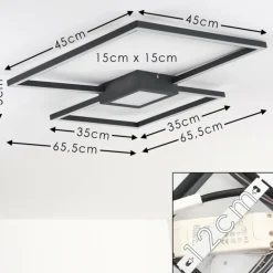 Plafonnier Narpes LED Anthracite, 1 lumière