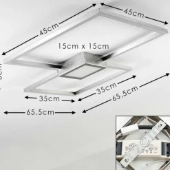 Plafonnier Narpes LED Nickel mat, 1 lumière
