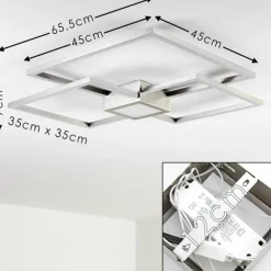 Plafonnier Narpes LED Nickel mat, 1 lumière