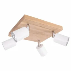 Plafonnier Nazca Bois clair, 4 lumières