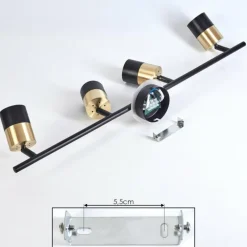 Plafonnier Neftenbach Laiton, Noir, 4 lumières