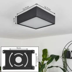Plafonnier Netstal LED Anthracite, 1 lumière
