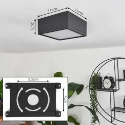 Plafonnier Netstal LED Anthracite, 1 lumière