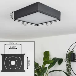 Plafonnier Netstal LED Noir, 1 lumière