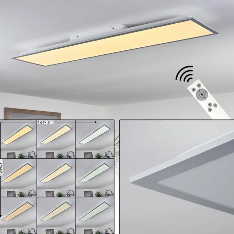 Plafonnier Nexo LED Blanc, 1 lumière, Télécommandes