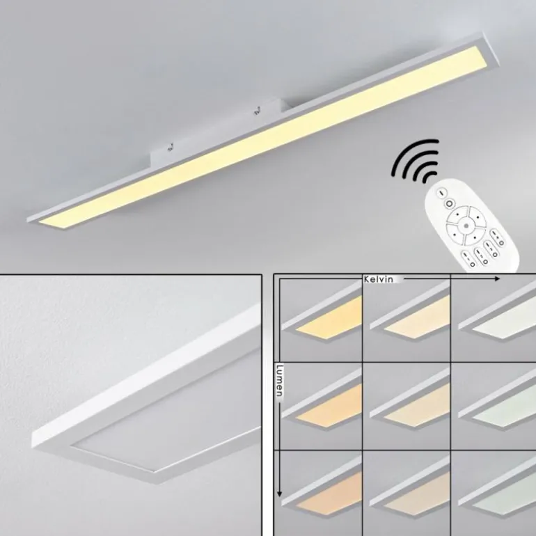 Plafonnier Nexo LED Blanc, 1 lumière, Télécommandes