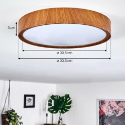 Plafonnier Nexo LED Bois foncé, 1 lumière