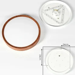 Plafonnier Nexo LED Bois foncé, 1 lumière