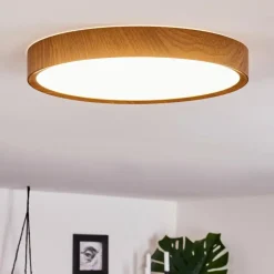 Plafonnier Nexo LED Couleur bois, Blanc, 1 lumière