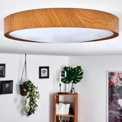Plafonnier Nexo LED Couleur bois, Blanc, 1 lumière
