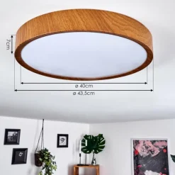 Plafonnier Nexo LED Couleur bois, Blanc, 1 lumière