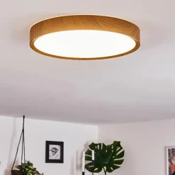 Plafonnier Nexo LED Couleur bois, Blanc, 1 lumière
