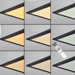 Plafonnier Nexo LED Noir, 1 lumière, Télécommandes