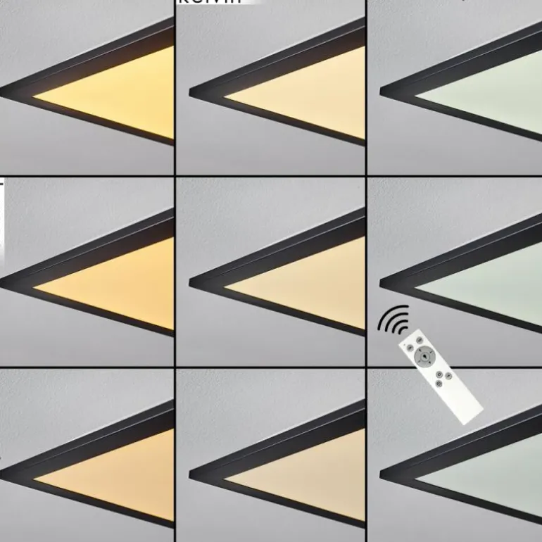 Plafonnier Nexo LED Noir, 1 lumière, Télécommandes