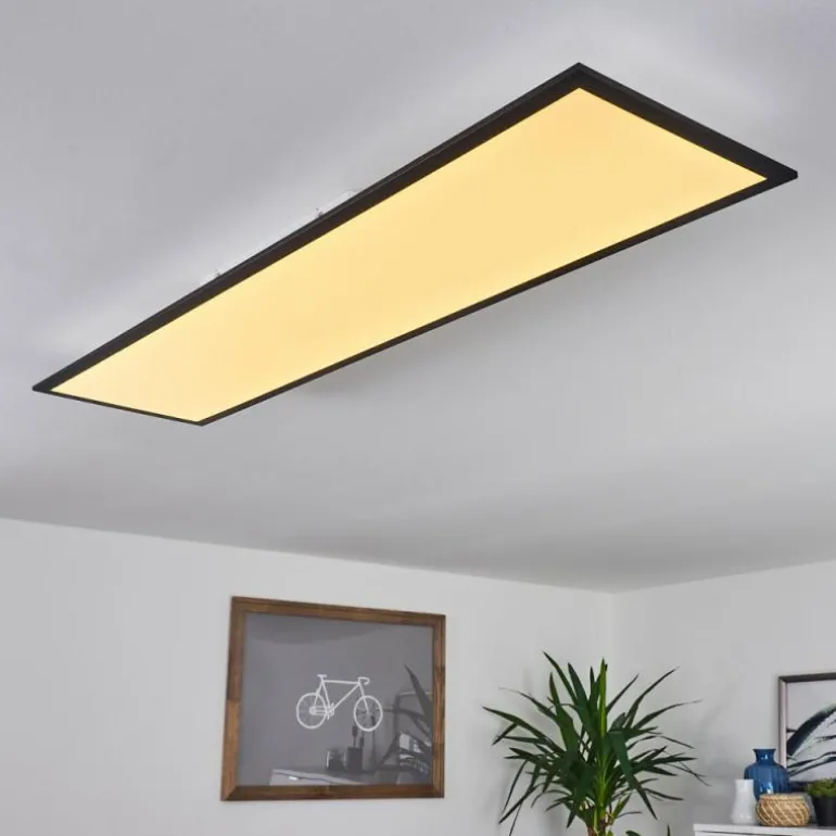 Plafonnier Nexo LED Noir, 1 lumière, Télécommandes