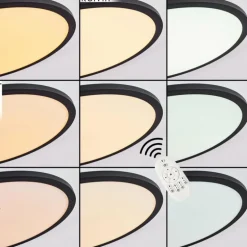 Plafonnier Nexo LED Noir, 1 lumière, Télécommandes