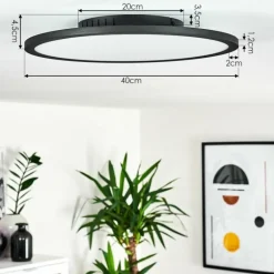 Plafonnier Nexo LED Noir, 1 lumière, Télécommandes