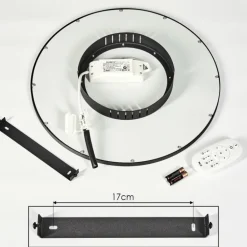 Plafonnier Nexo LED Noir, 1 lumière, Télécommandes