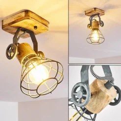 Plafonnier Nifun Brun, Gris, 1 lumière