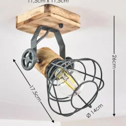 Plafonnier Nifun Brun, Gris, 1 lumière