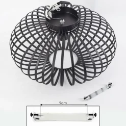 Plafonnier Nomenome Noir, 1 lumière