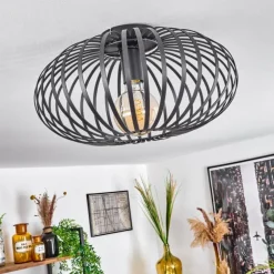 Plafonnier Nomenome Noir, 1 lumière