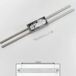 Plafonnier Noppa LED Chrome, Nickel mat, 2 lumières, Télécommandes, Changeur de couleurs