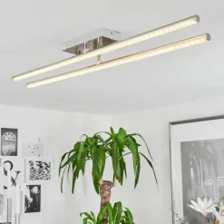 Plafonnier Noppa LED Chrome, Nickel mat, 2 lumières, Télécommandes, Changeur de couleurs