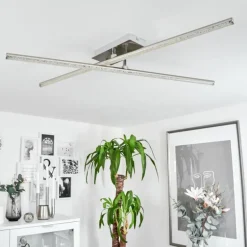 Plafonnier Noppa LED Chrome, Nickel mat, 2 lumières, Télécommandes, Changeur de couleurs