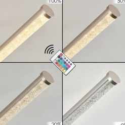 Plafonnier Noppa LED Chrome, Nickel mat, 3 lumières, Télécommandes, Changeur de couleurs