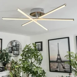 Plafonnier Noppa LED Chrome, Nickel mat, 3 lumières, Télécommandes, Changeur de couleurs